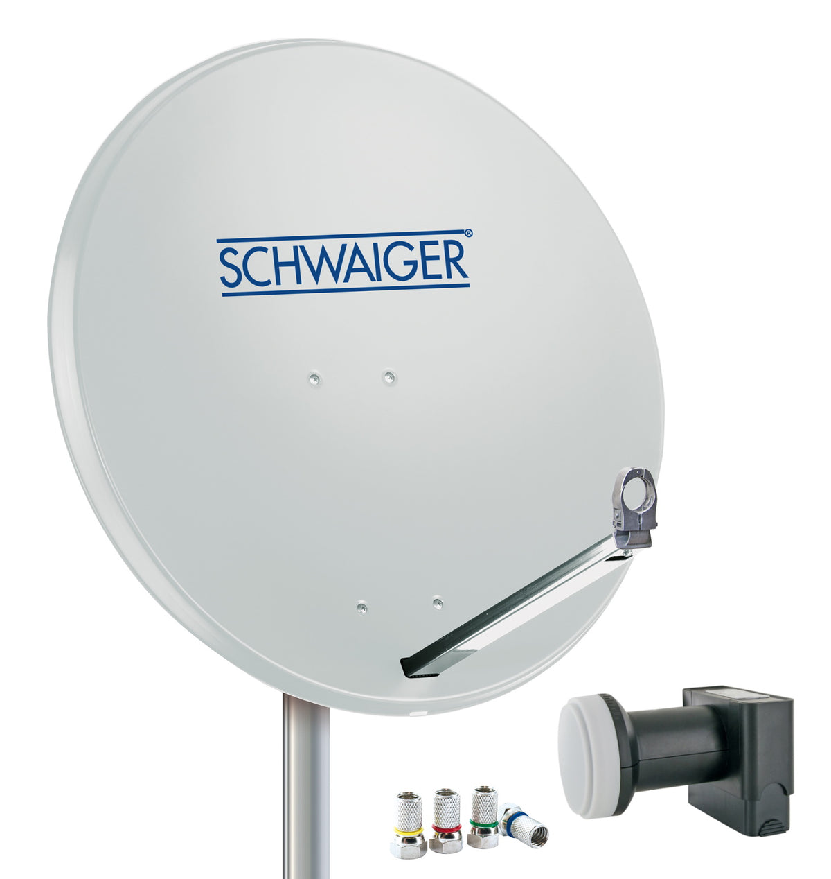 Satellitenanlage Set Hellgrau Aluminium 75 cm