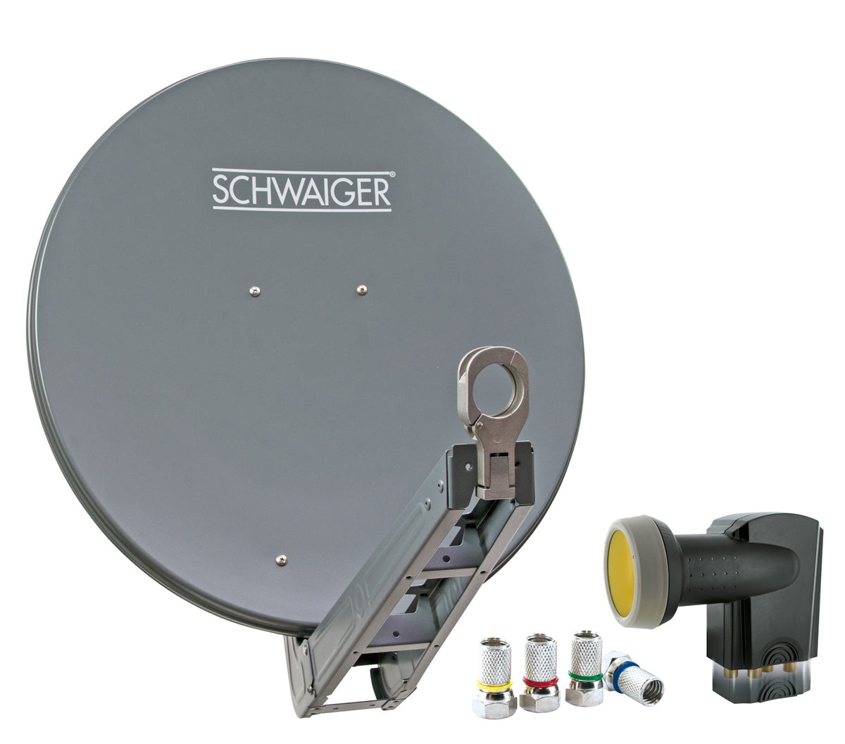 Satellitenanlage Set Anthrazit Aluminium 75 cm