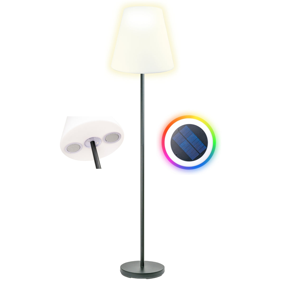 Solar-Stehleuchte mit Lautsprecher 1,5 m RGB