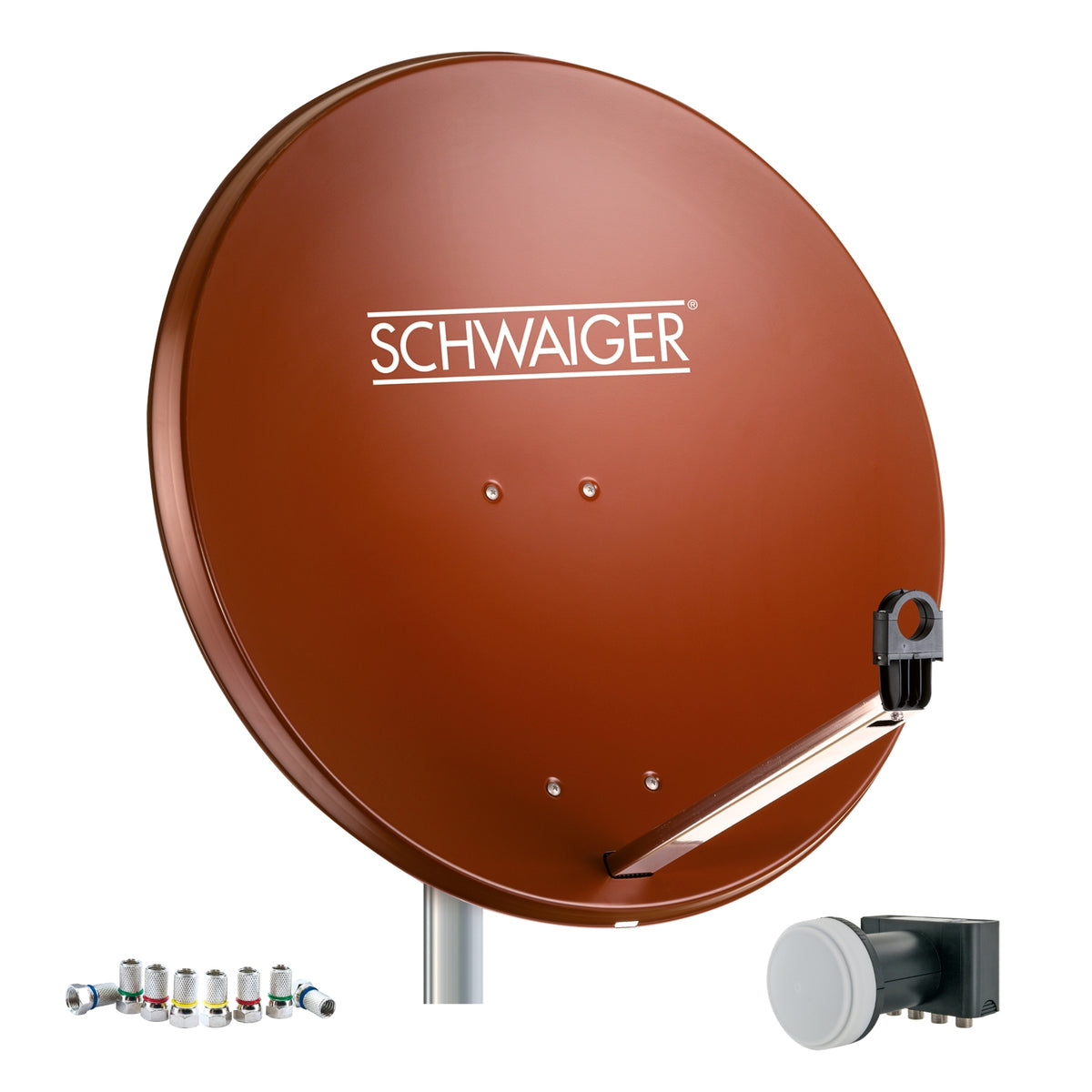 Satellitenanlage Set Ziegelrot Stahl 75 cm