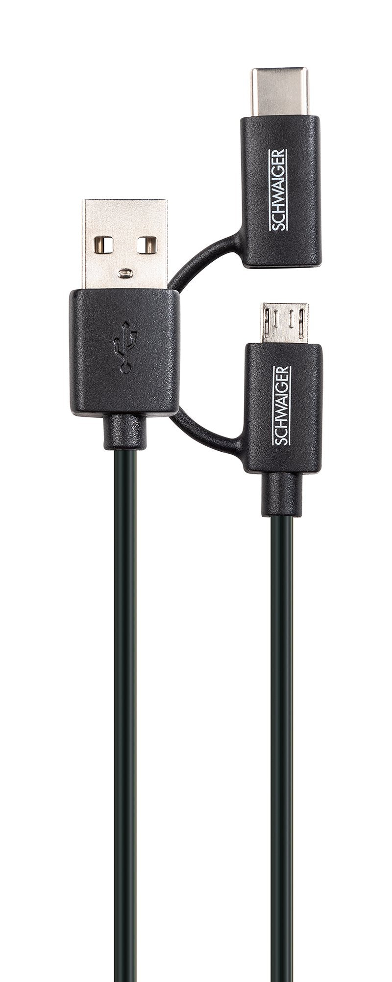 3in1-Kabel Micro-B/USB-C auf USB-A 1 m