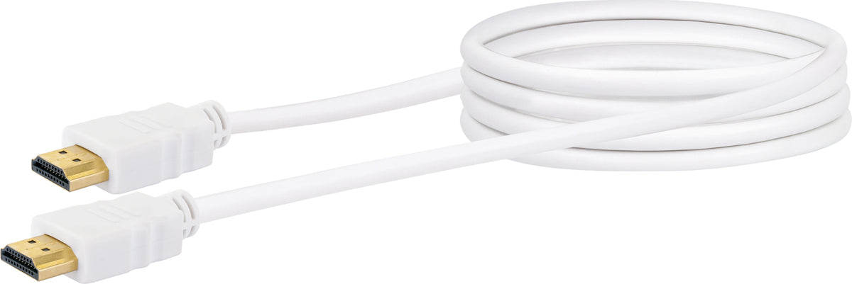 HDMI®-Kabel mit Ethernet 18 Gbit/s weiß/gold 1,5/3 m