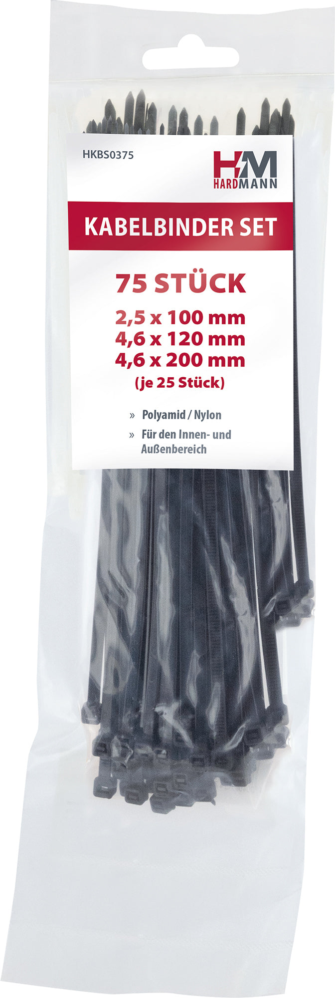 Hardmann Kunststoff-Kabelbinder Set