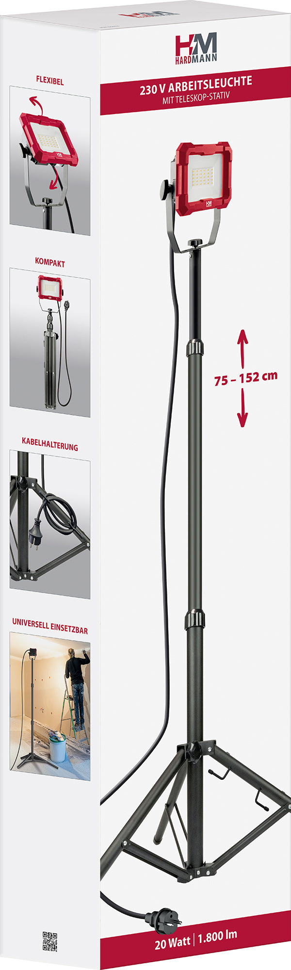 Hardmann Stativ-Baustrahler kabelgebunden