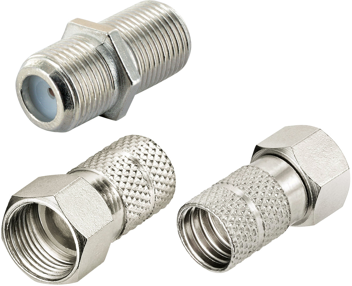 F-Stecker und Verbinder 3er Set Ø 8 mm