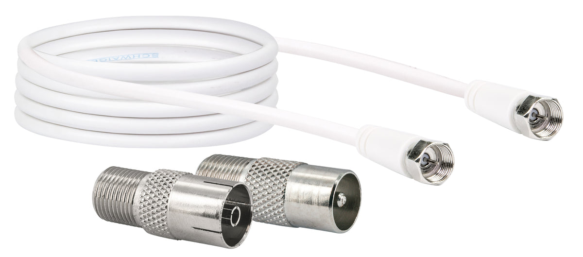 SAT-Anschlusskabel mit IEC Adaptern 3 m 75 dB