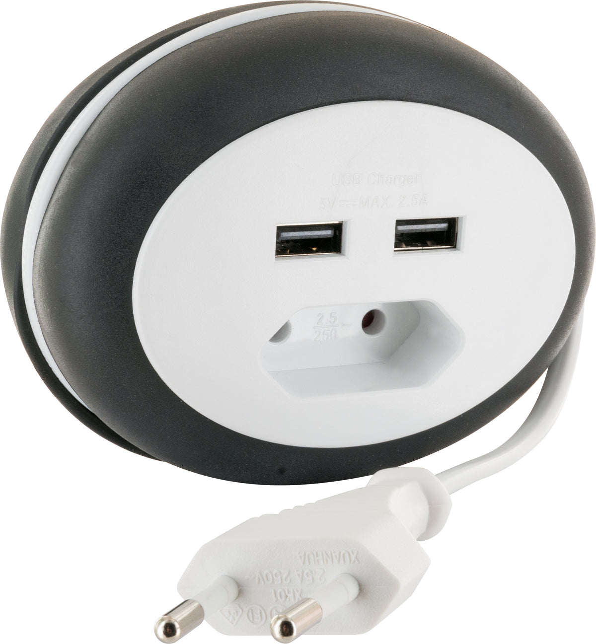 Kabeltrommel Eurostecker 2x USB-A Slots