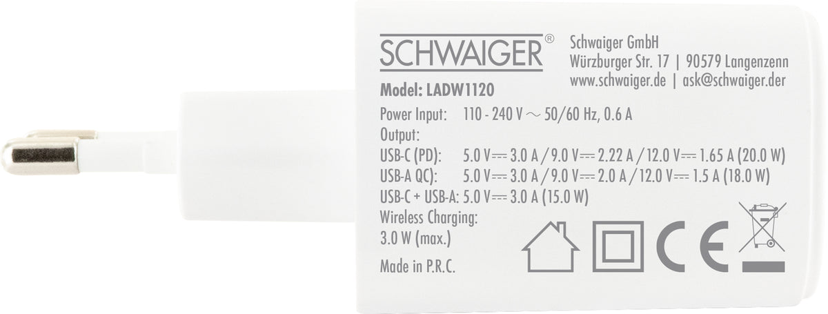 Ladeadapter SmartWatch USB-C & A 20W
