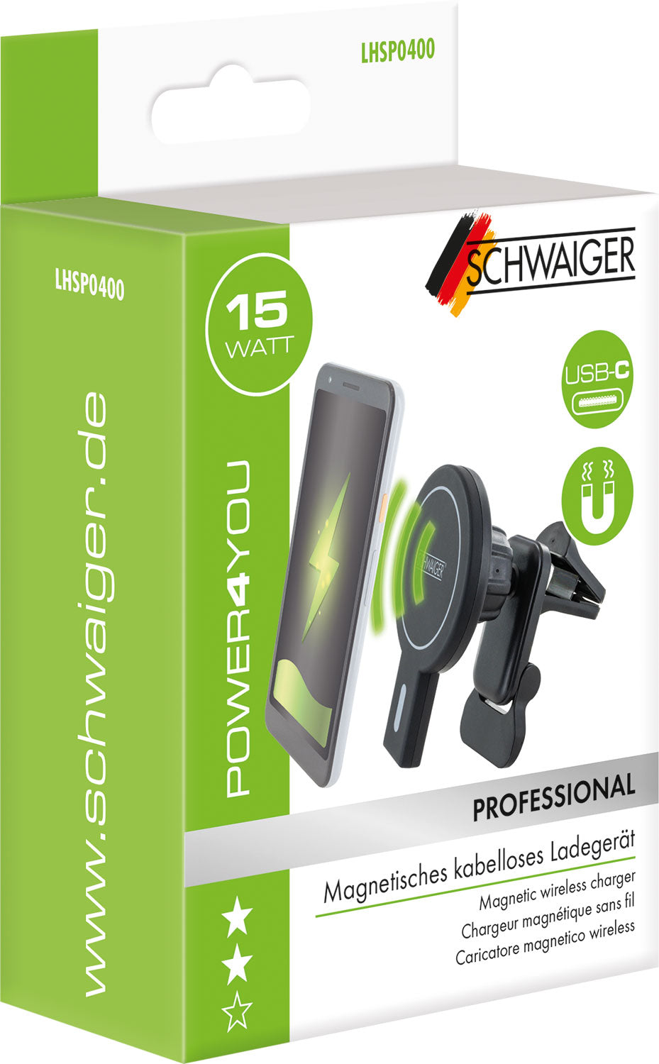 Car phone holder with QI charging function & MagSafe