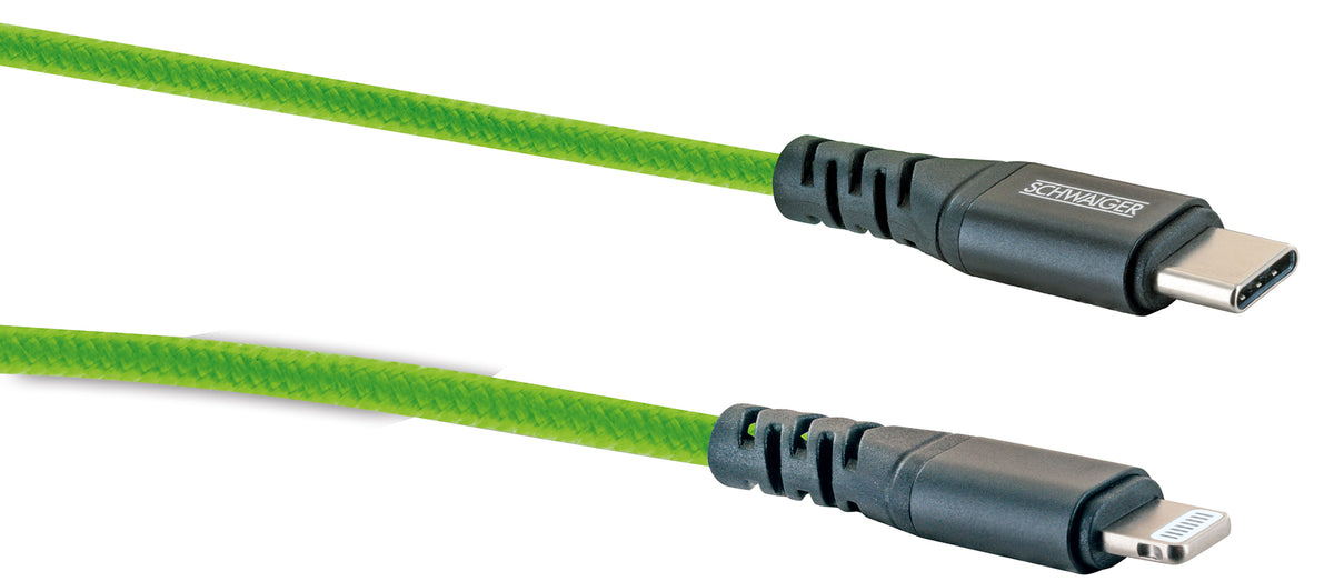 Lightning auf USB-C Kabel grün/rot/blau 1,2 m