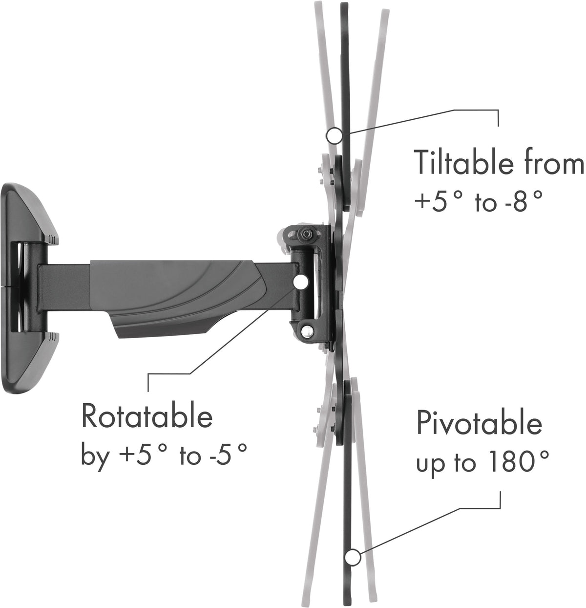 TV Wandhalter 23 - 75 Zoll mit integrierter Kabelführung
