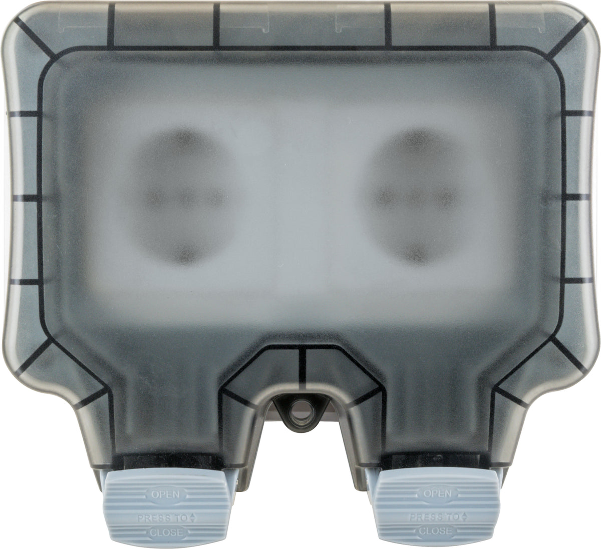 Außensteckdose für Winkelstecker 2-fach