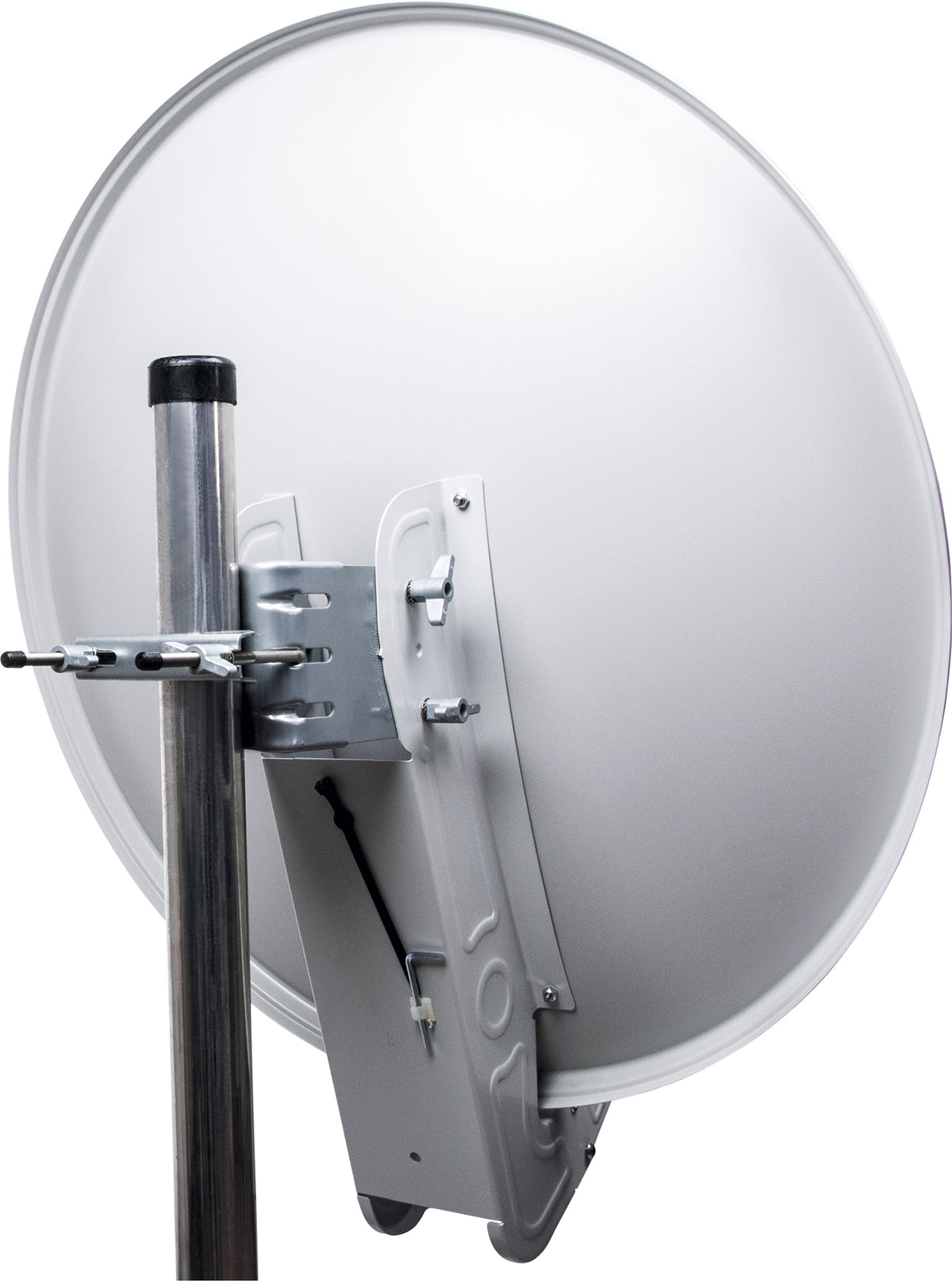 Aluminium Satellitenschüssel LNB-Doppeltragarm 80 cm Hellgrau/Rot/Anthrazit