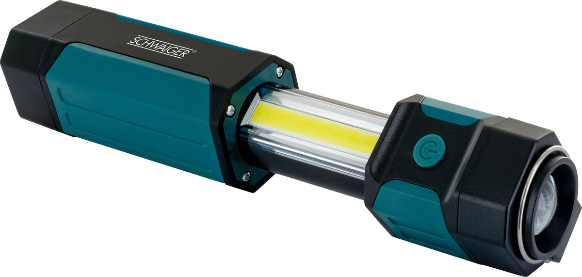Arbeitsleuchte mit ausziehbarem COB-LED Strahler und Taschenlampe