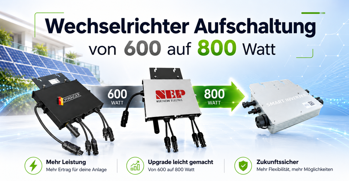 Wechselrichter Aufschaltung von 600 auf 800 Watt