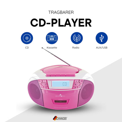 CD-Player mit Kassettenspieler und Radio