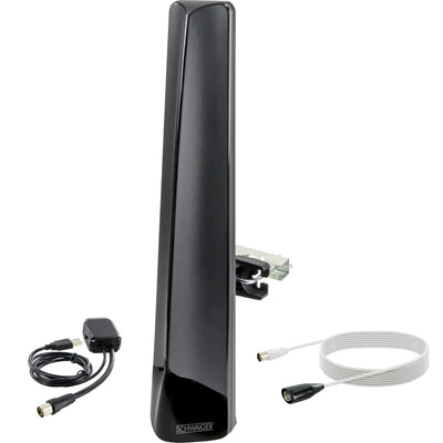 Outdoor antenna DVB-T2 UHF VHF DAB+ active