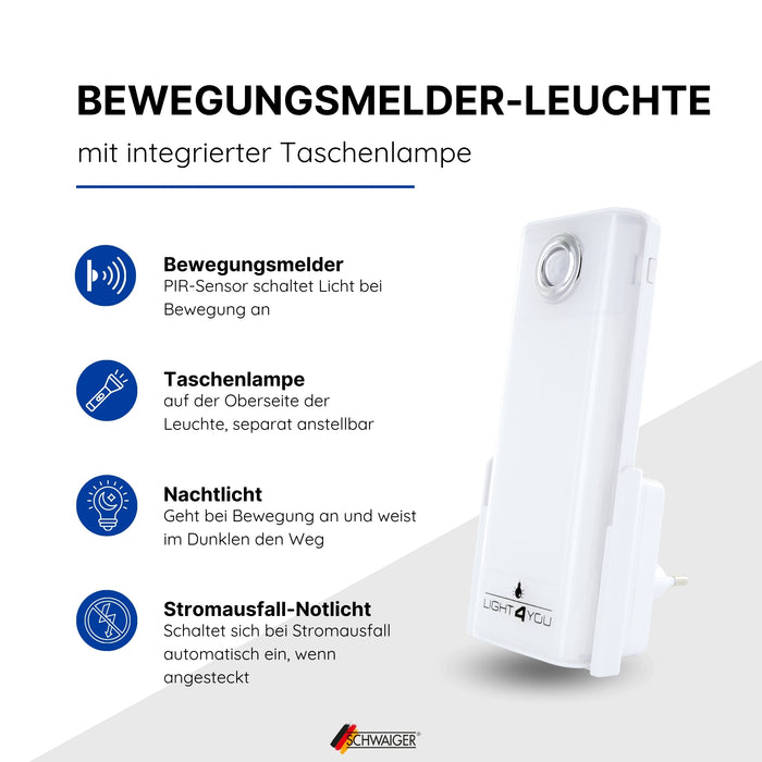 Bewegungssensor Leuchte mit abnehmbaren Licht