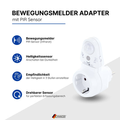 Bewegungsmelder Steckdosenadapter PIR