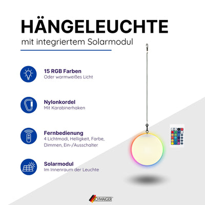 Solar-Hängeleuchte mit Nylonkordel
