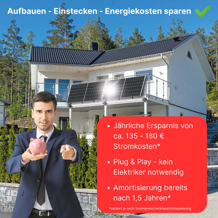 SONDERPOSTEN Balkonkraftwerk 600 Wp (nur Abholung)