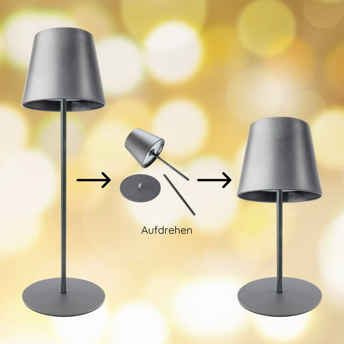 Tischleuchte teilbar mit Touchsteuerung Anthrazit/Schwarz/Weiß