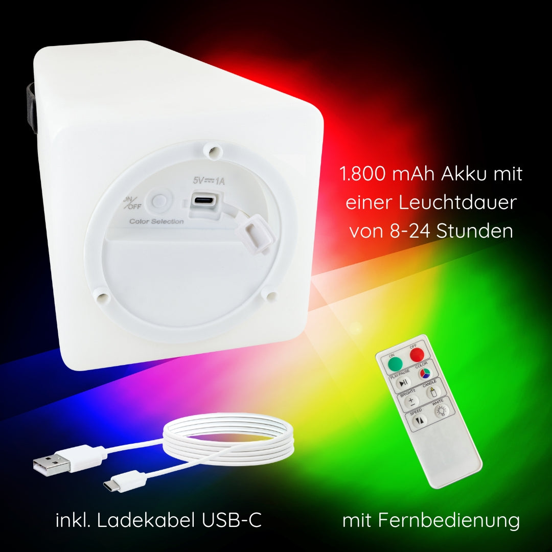 Solar-Tischleuchte mit Trageriemen