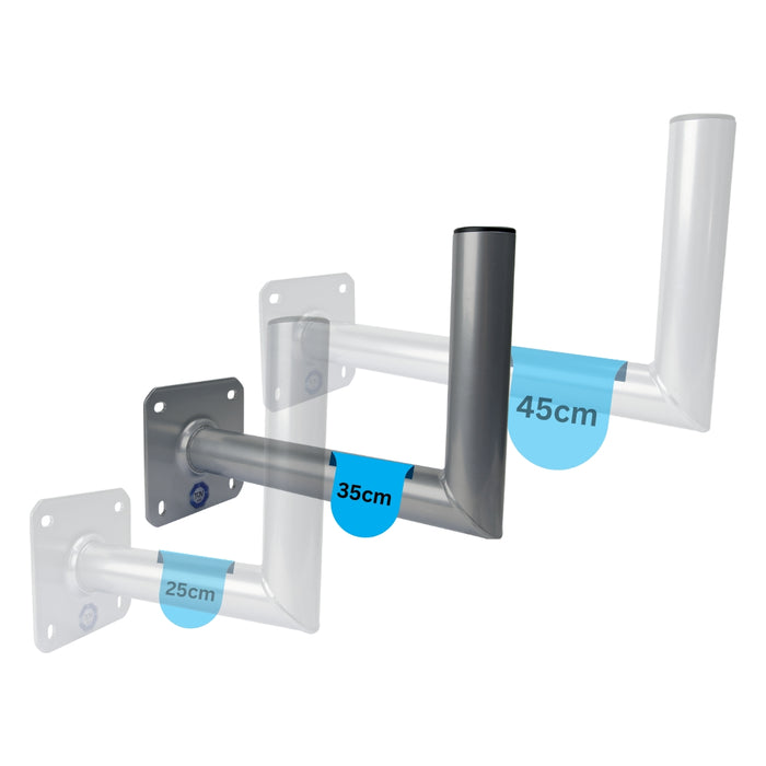 Wandhalter Aluminium Grau 25/35 cm