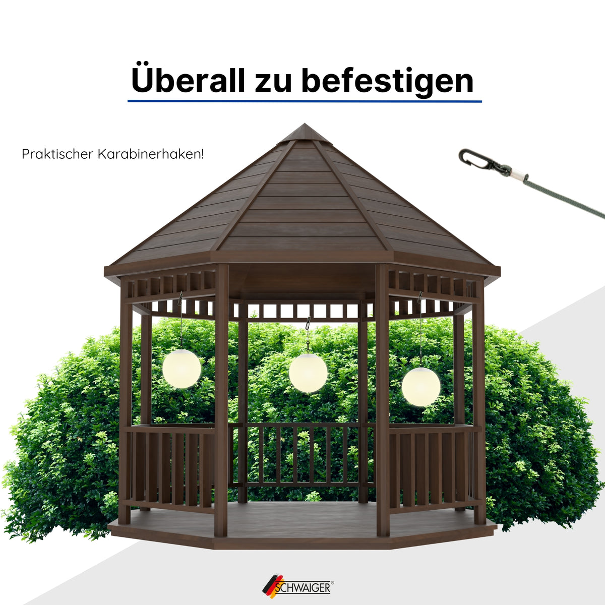 Solar-Hängeleuchte mit Nylonkordel