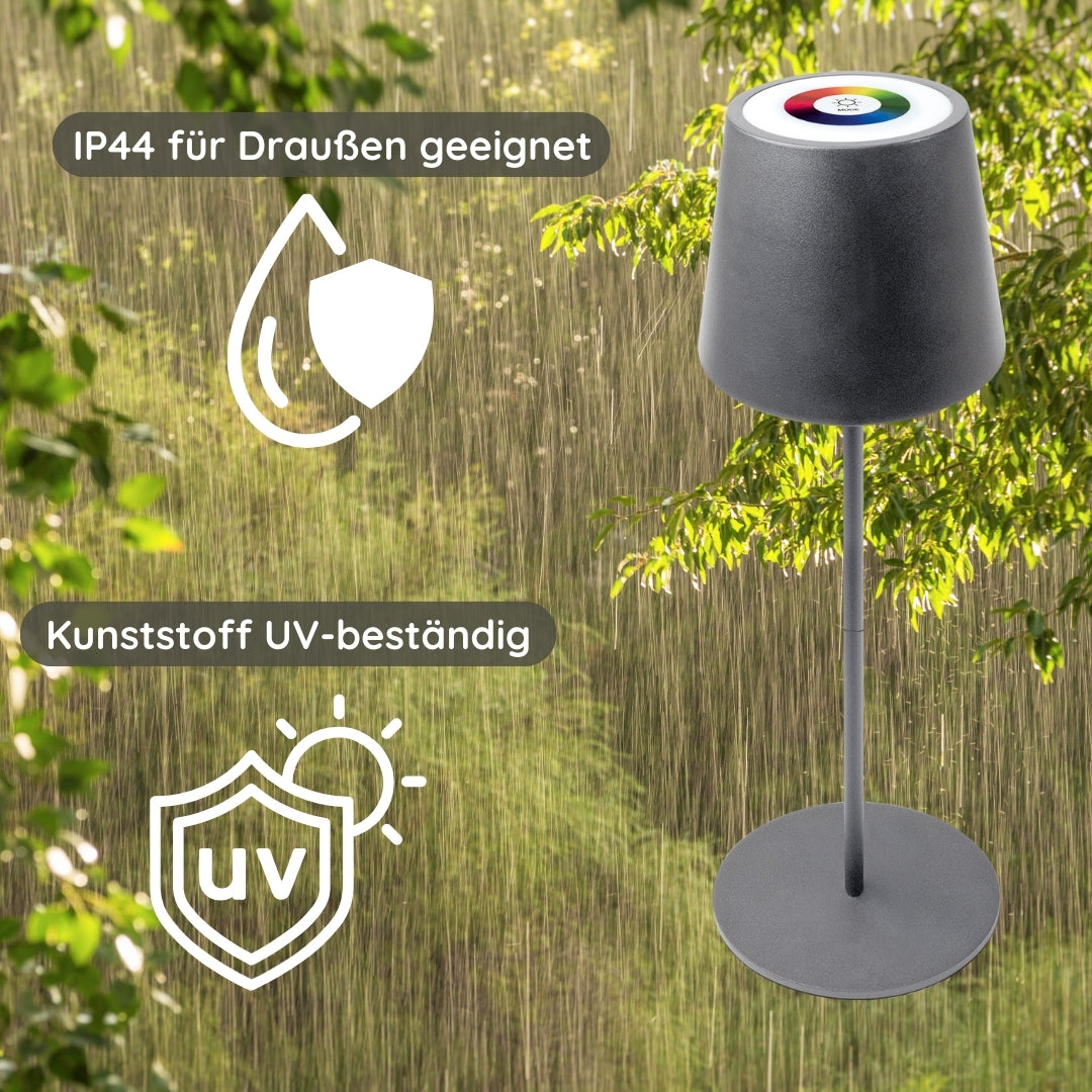 Tischleuchte teilbar mit Touchsteuerung Anthrazit/Schwarz/Weiß