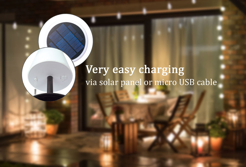 Solar table lamp with pull switch outdoor LED RGB