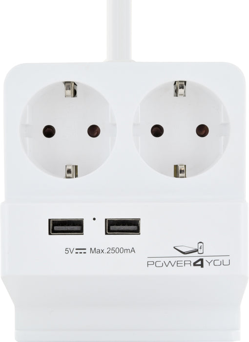 Smartphone-Halter mit 2x Steckdose + 2x USB 2.0 A