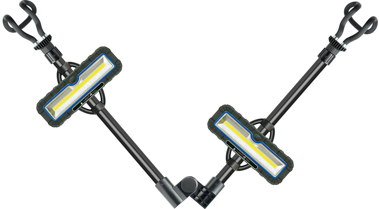 Arbeitsleuchte mit Teleskopklammer & abnehmbaren COB-LED Leuchten
