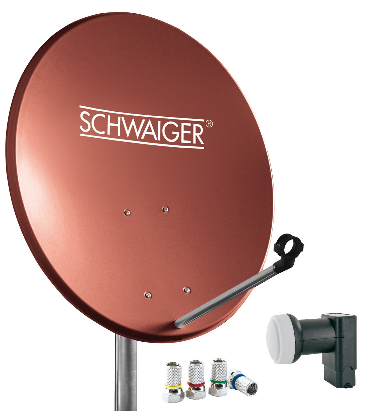 Satellitenanlage Set Ziegelrot Stahl 55 cm