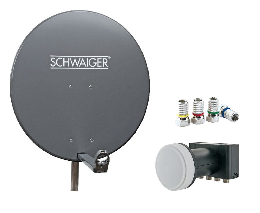 Satellitenanlage Set Anthrazit Aluminium 80 cm