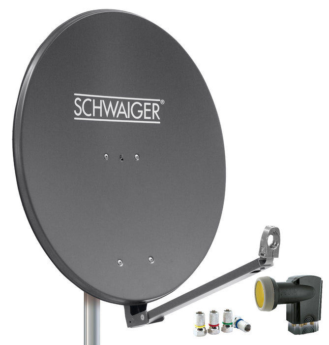 Satellitenanlage Set Anthrazit Aluminium 88 cm