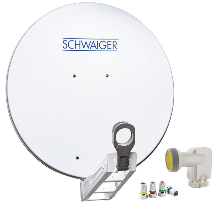 Satellitenanlage Set Hellgrau Aluminium 75 cm