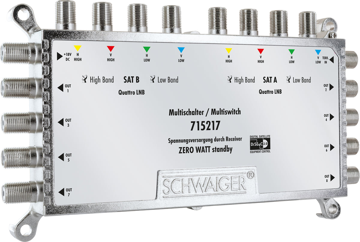 SAT multiswitch 9/8 with power supply