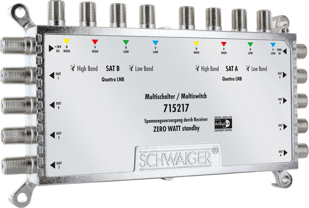 SAT Multischalter 9/8 mit Netzteil