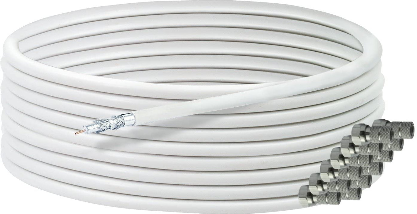 Koaxialkabel 25 m mit F-Steckern 135 dB