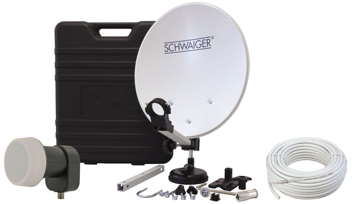 Camping Satellitenanlage Hellgrau Stahl 35 cm