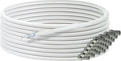 Koaxialkabel 50 m mit F-Steckern 135 dB