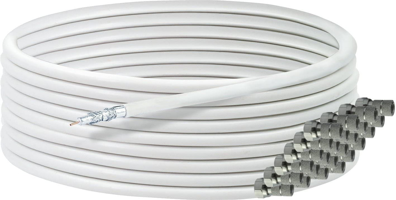 Koaxialkabel 50 m mit F-Steckern 135 dB