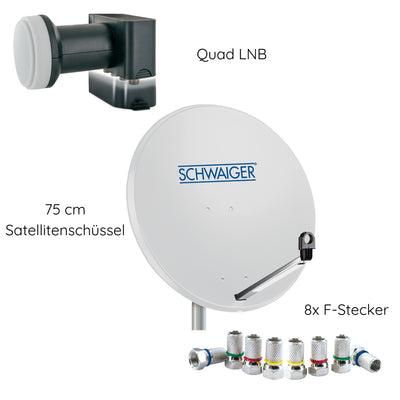 Satellitenanlage Set Hellgrau Stahl 75 cm