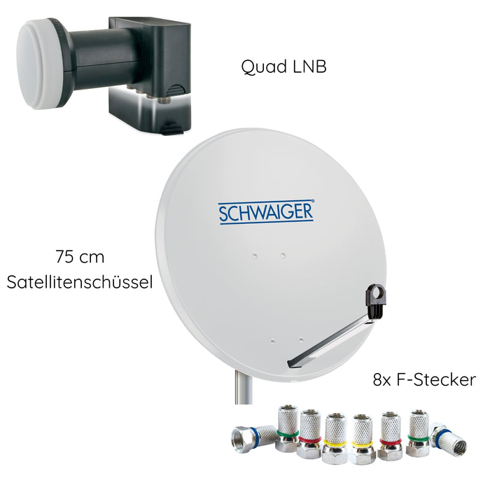 Satellitenanlage Set Hellgrau Stahl 75 cm