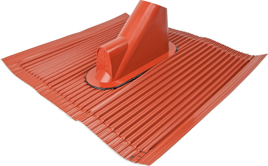 Dachhaube Aluminium ziegelrot/schwarz bis Ø 60 mm