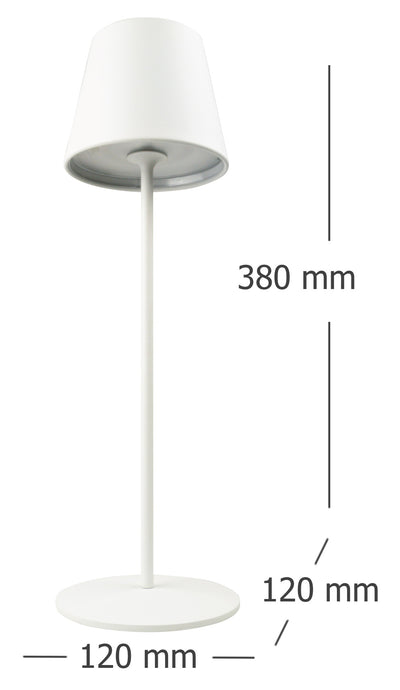 Tischleuchte mit Touchsteuerung aus Metall Weiß/Schwarz