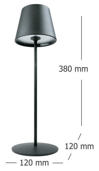 Tischleuchte mit Touchsteuerung aus Metall Weiß/Schwarz