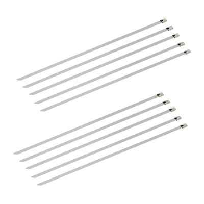 10er-Set Edelstahlkabelbinder, 25 cm