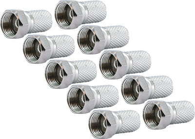 F twist-on connector set of 10 (Ø 7.5 mm)